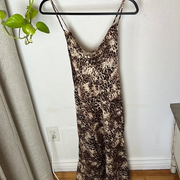 chinese dress ladies Breanna Strapless Chiffon Maxi Dress / Leopard Print | Meshki